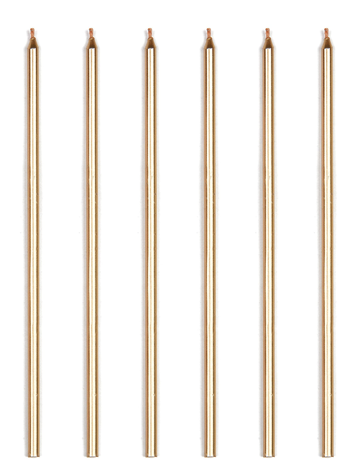 16 bougies géantes doré métallique avec bobèches