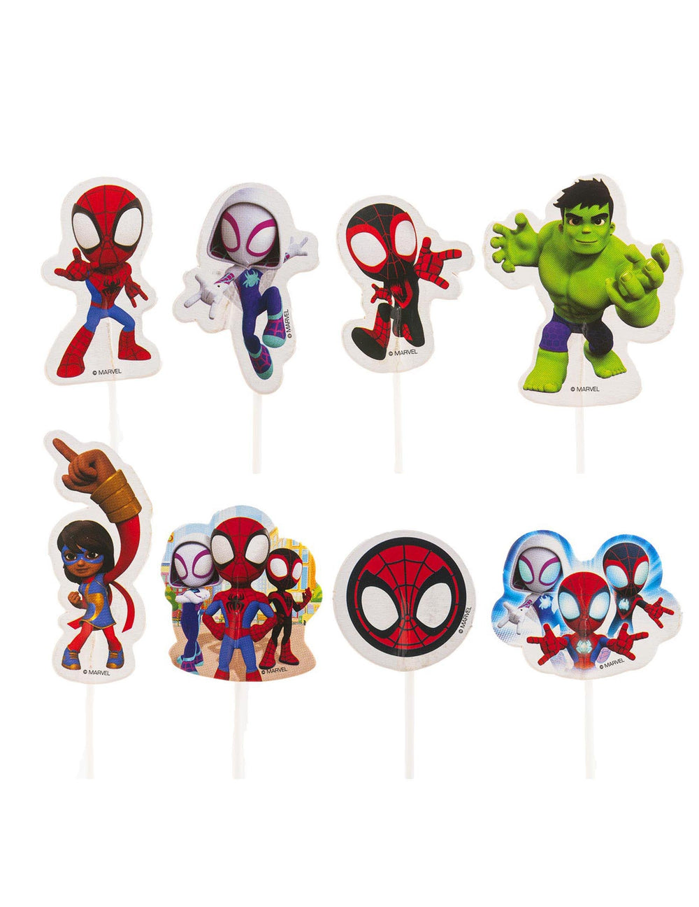 Cake toppers en papier Spidey et ses amis pour enfant multicolore