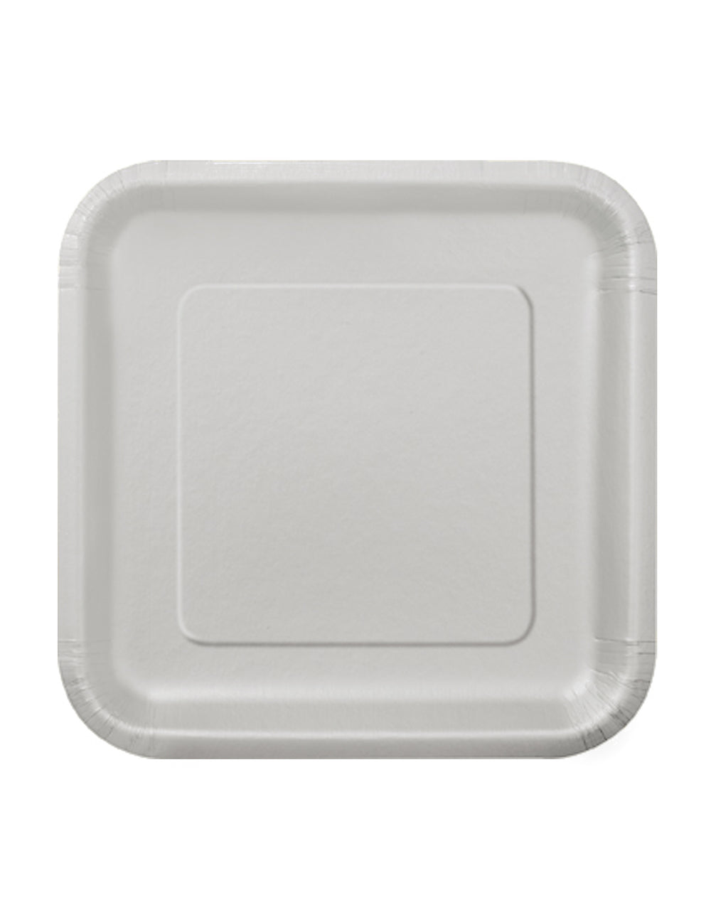 Petites assiettes en carton argentées de forme carrée