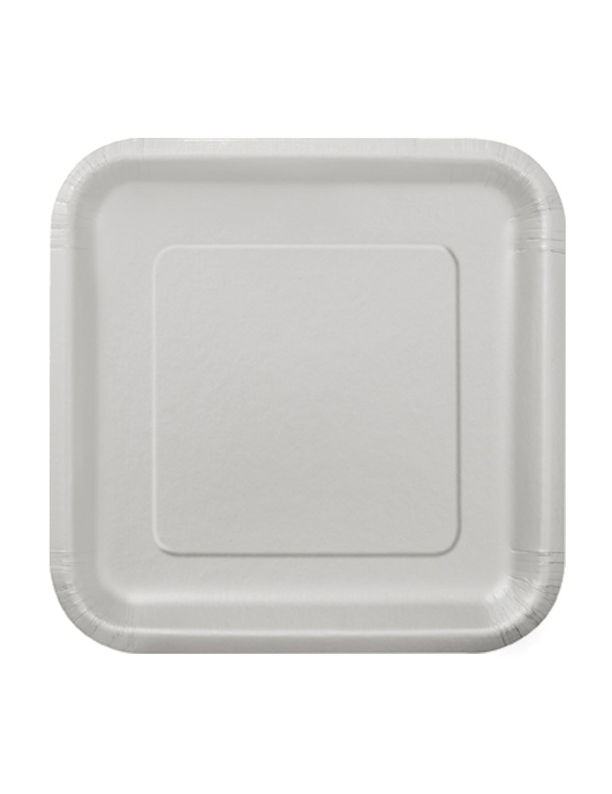 Petites assiettes en carton argentées de forme carrée