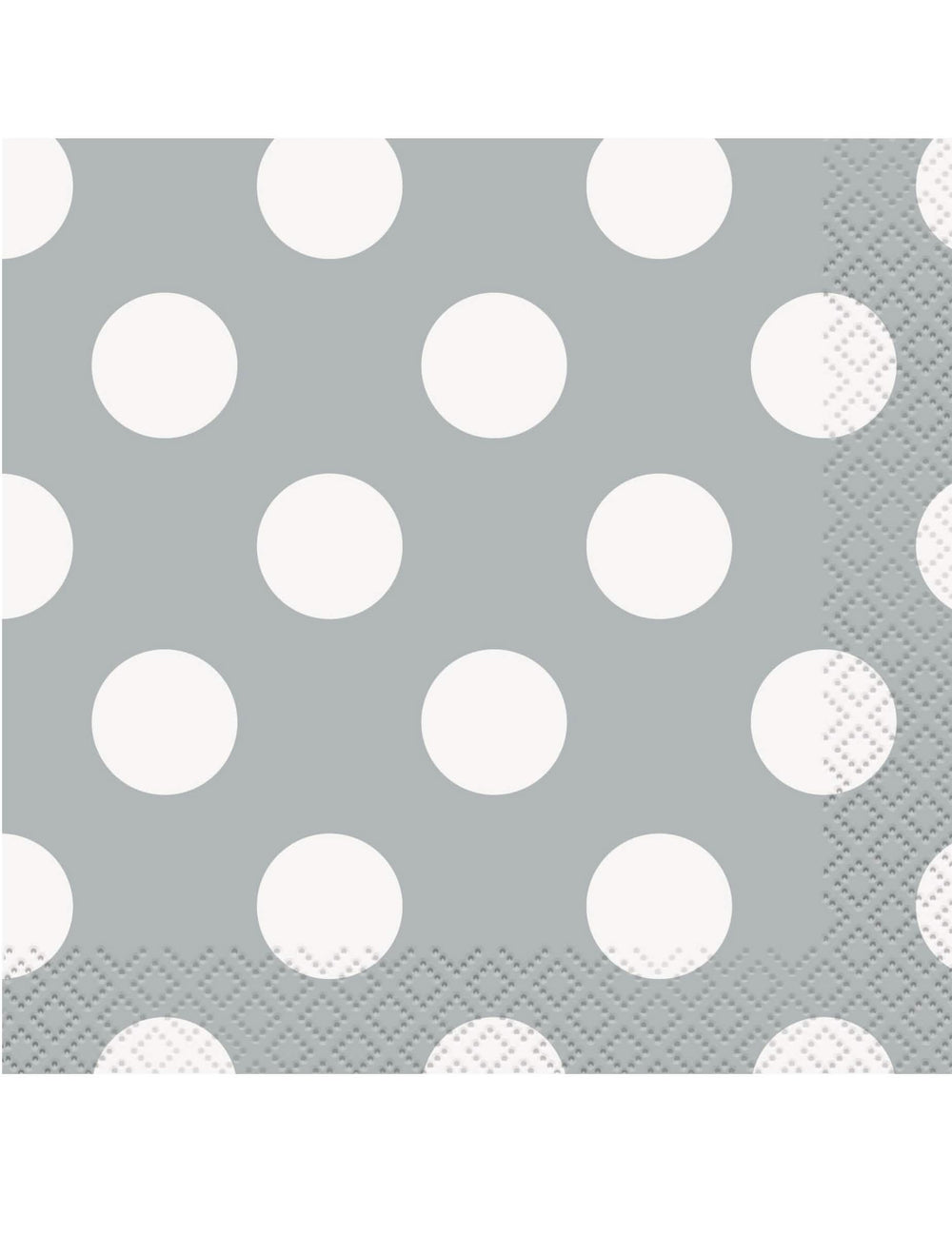 Serviettes en papier à pois blancs pour fête grises jetables