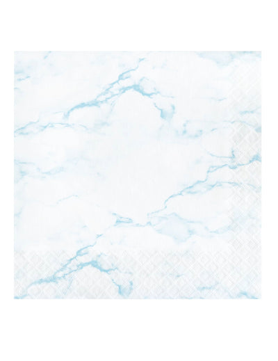 Serviettes en papier marbré pour table chic bleu