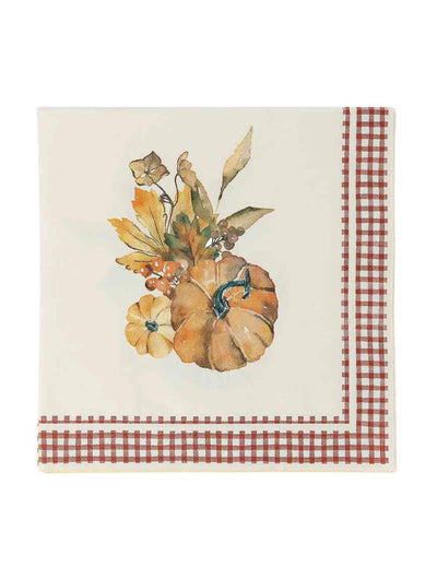 Cottage Living Papierservietten mit Kürbis-Dekor – 16 Stück (33 x 33 cm)