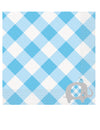 Serviettes en papier éléphant pour baby shower bleu à carreaux