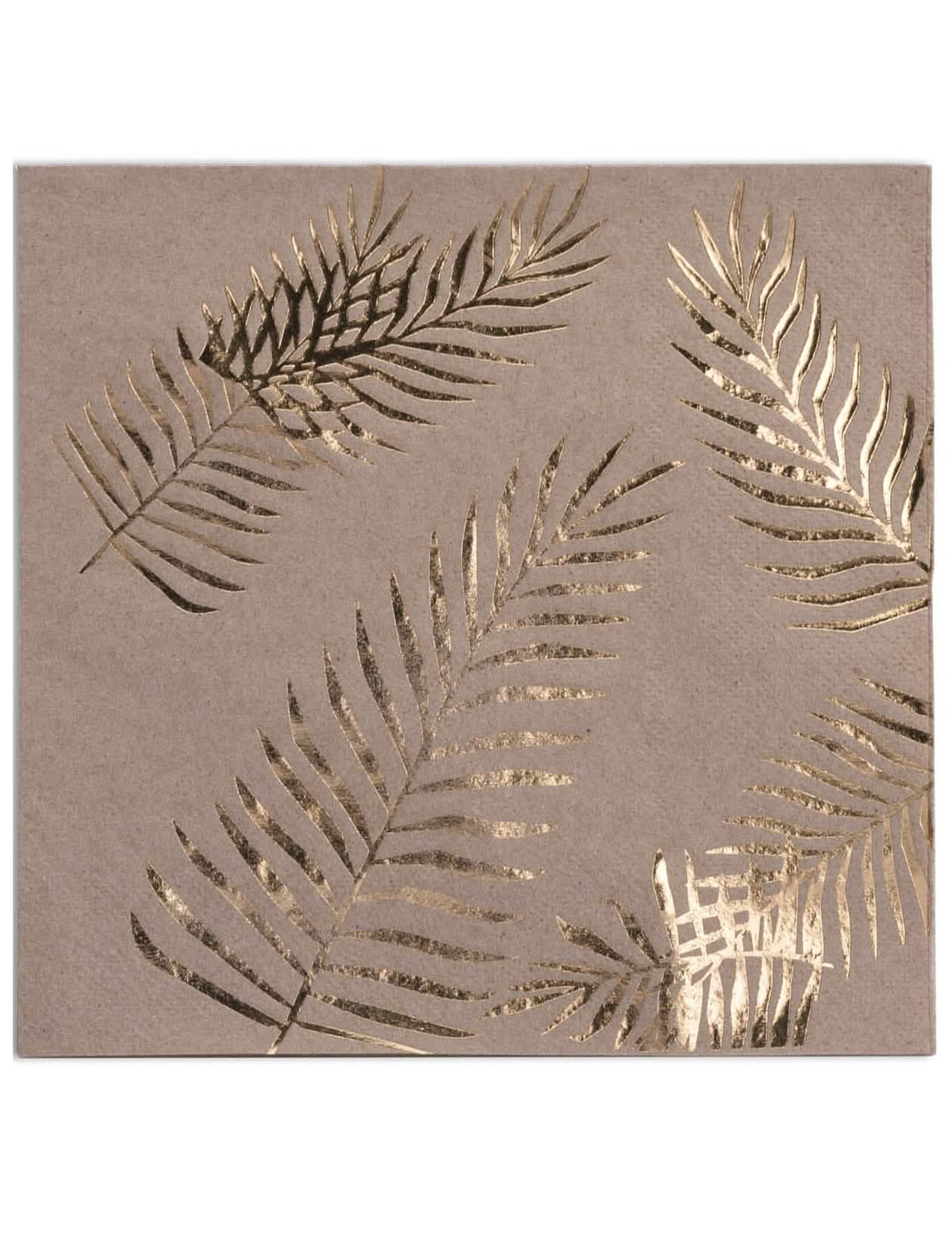 Serviettes en papier kraft Palmier doré kraft et or