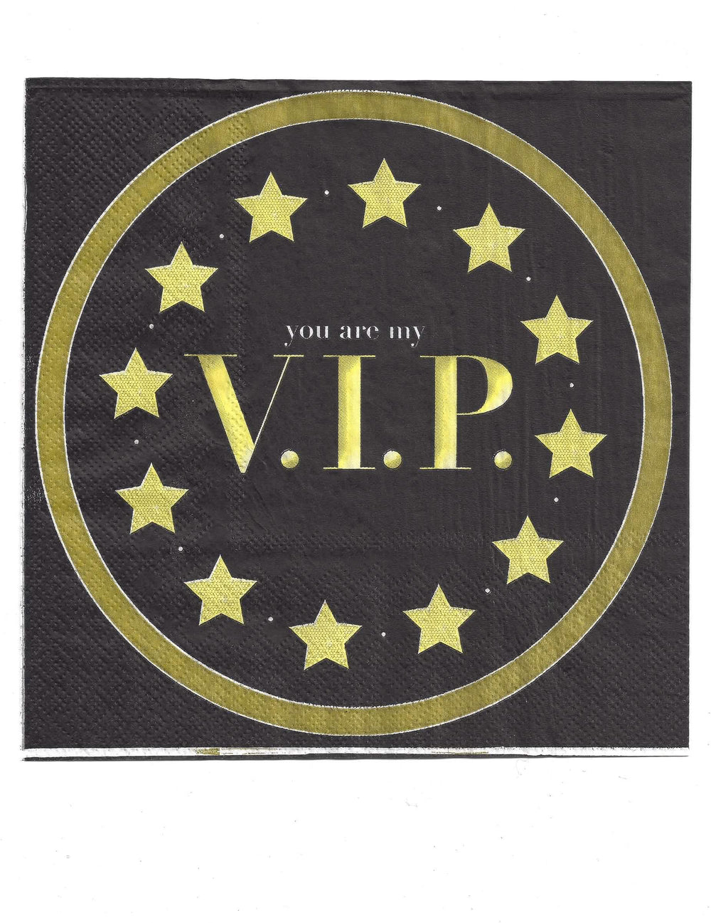 Serviettes en papier You are my VIP pour fête noir et or