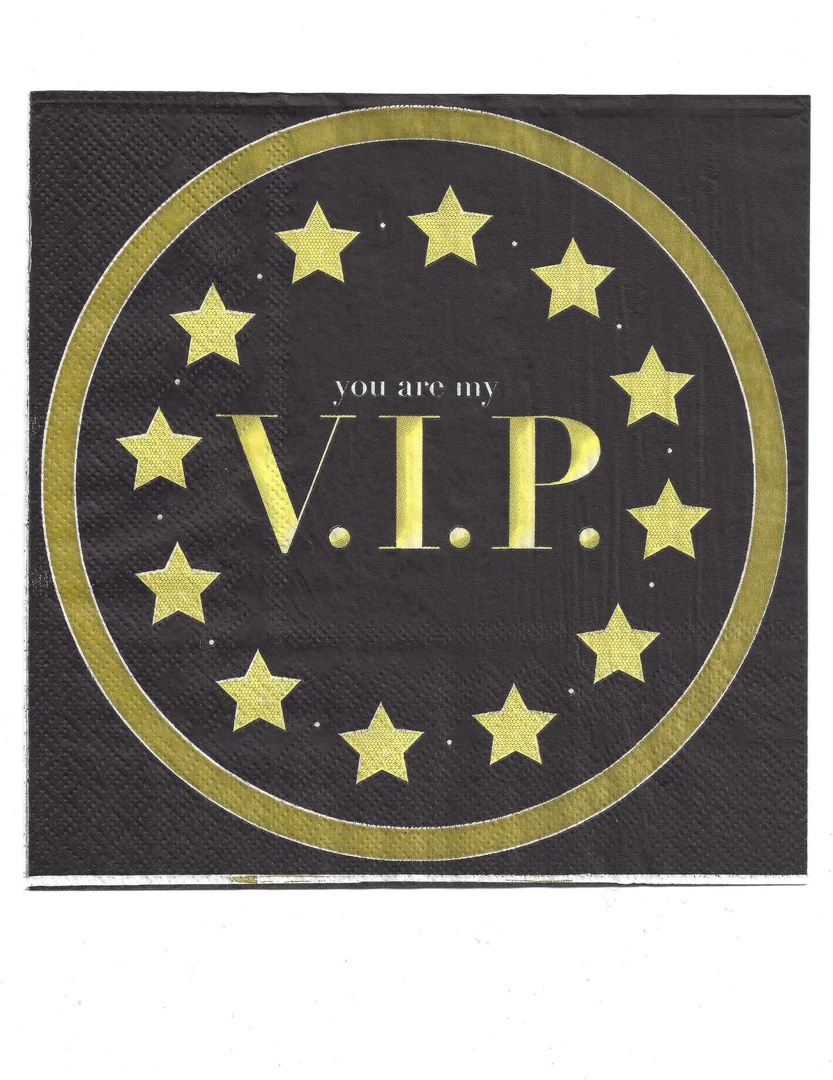 Serviettes en papier You are my VIP pour fête noir et or