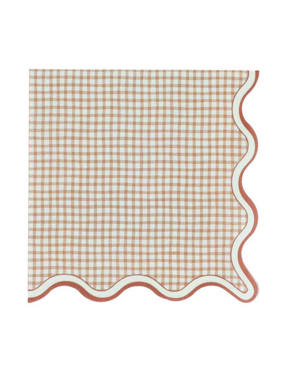 Papierservietten im Landhaus-Stil Karo-Optik 16er Set 33x33 cm