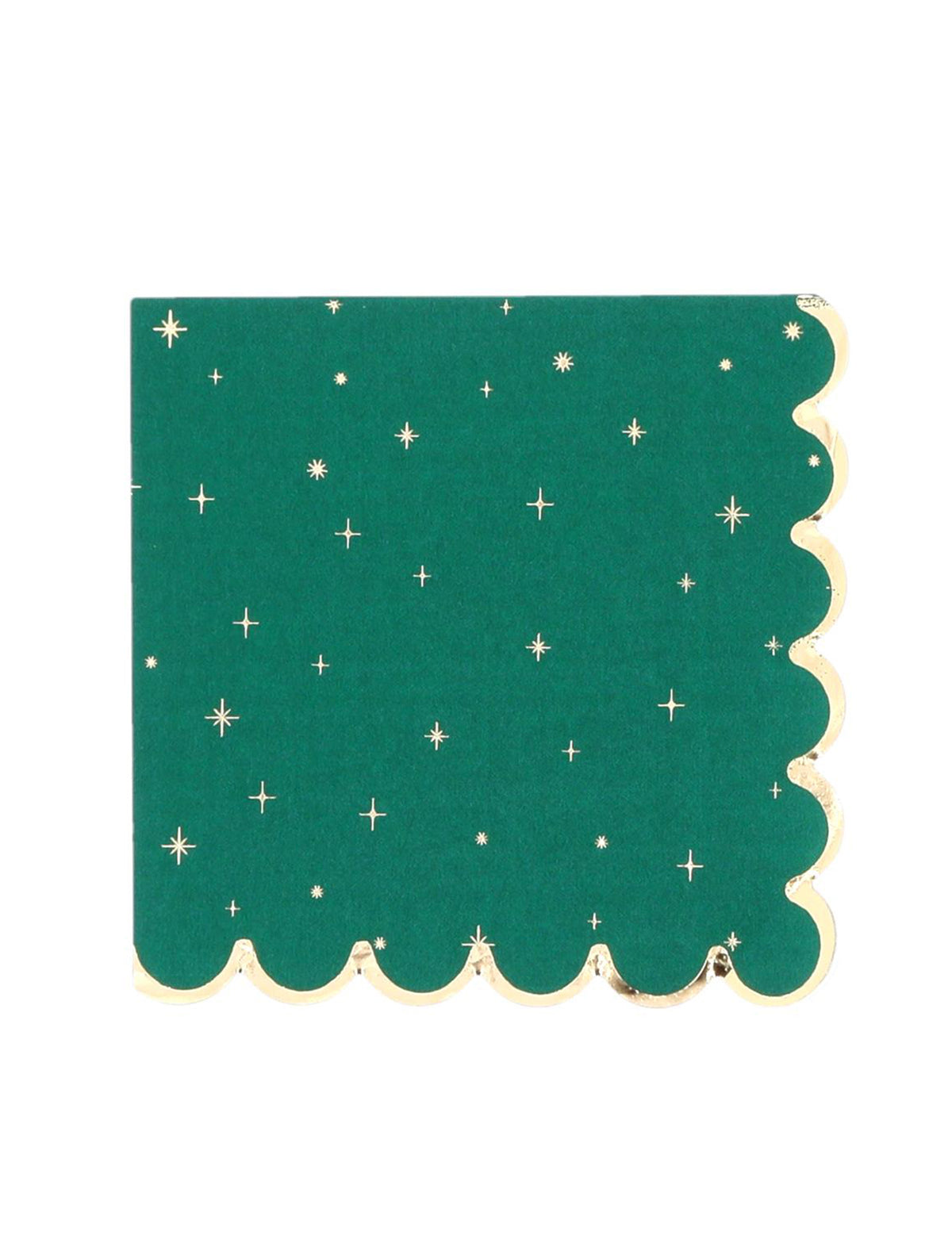 16 Servietten Zeitloses Weihnachten Tannengrün und Gold 33 x 33 cm