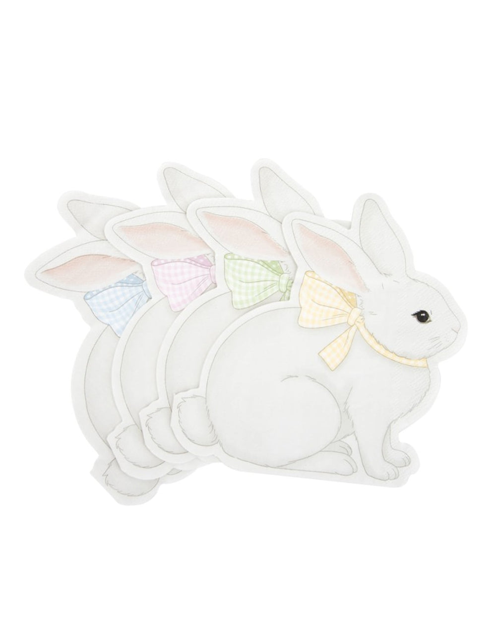 Vue de la forme découpée des serviettes en papier Mon Lapin