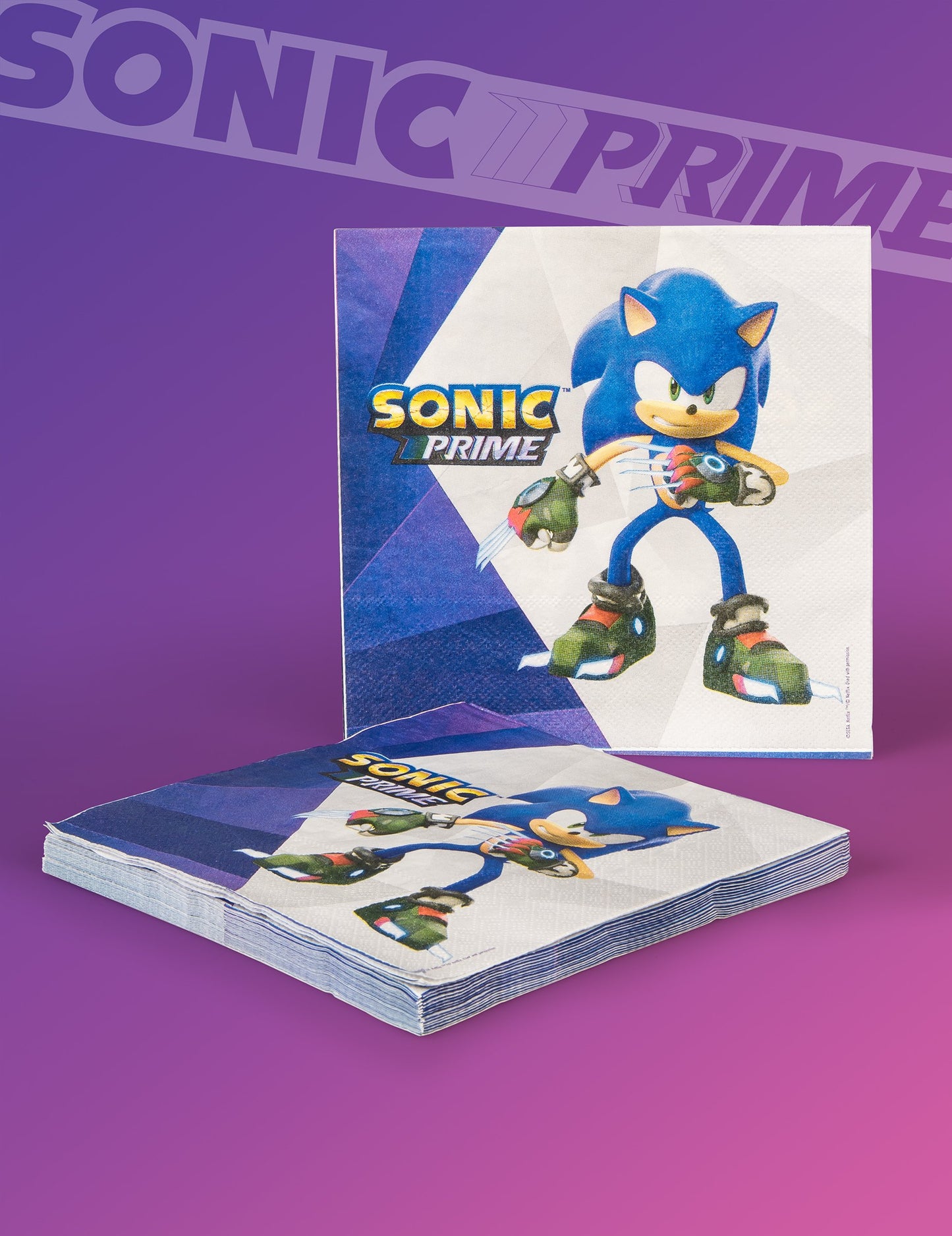 Vue d'ensemble du lot de serviettes Sonic Prime