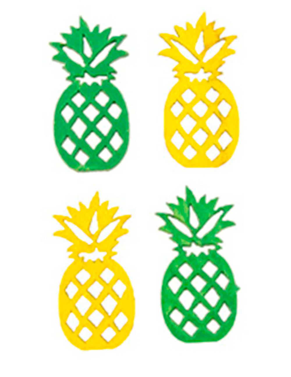 Ananas en bois pour décoration de table jaune et vert