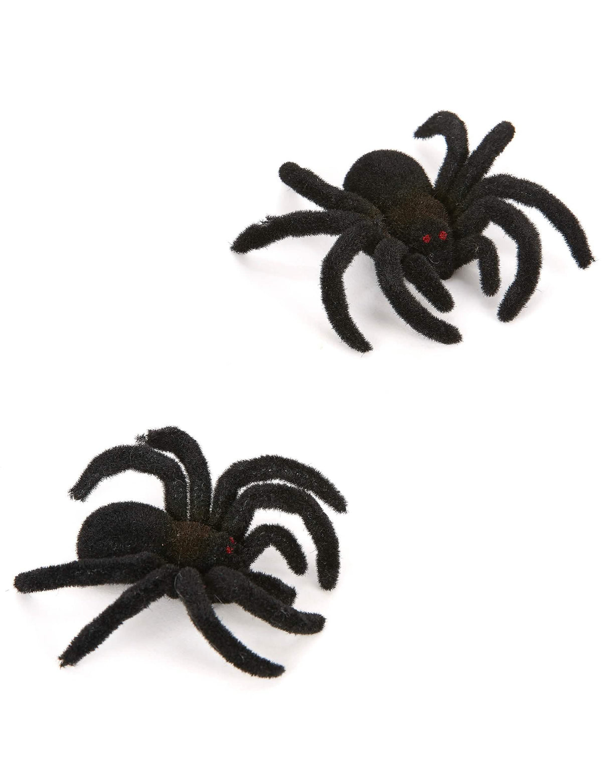 Araignées Halloween pour décoration noires poilues aux yeux rouges