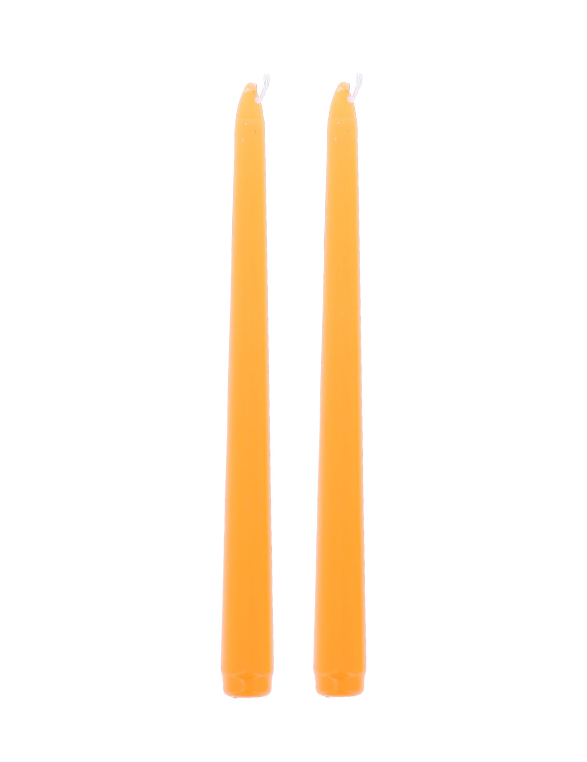 2 neonorangefarbene Kerzen