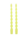 2 gedrehte gelbe Kerzen 25 cm