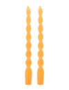 Lot de 2 bougies chandelles torsadées orange