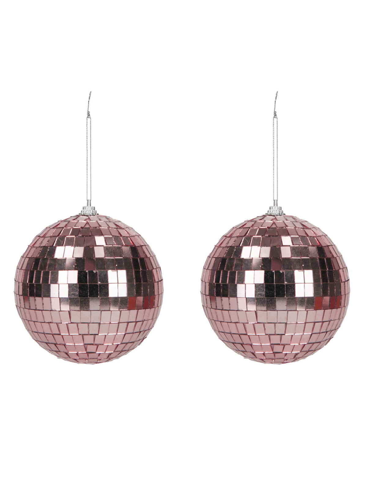 2 Disco-Kugeln Roségold 10 cm