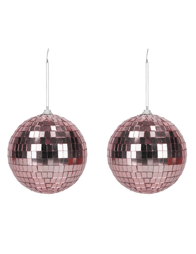 2 Disco-Kugeln Roségold 10 cm
