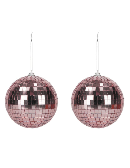 2 Disco-Kugeln Roségold 10 cm
