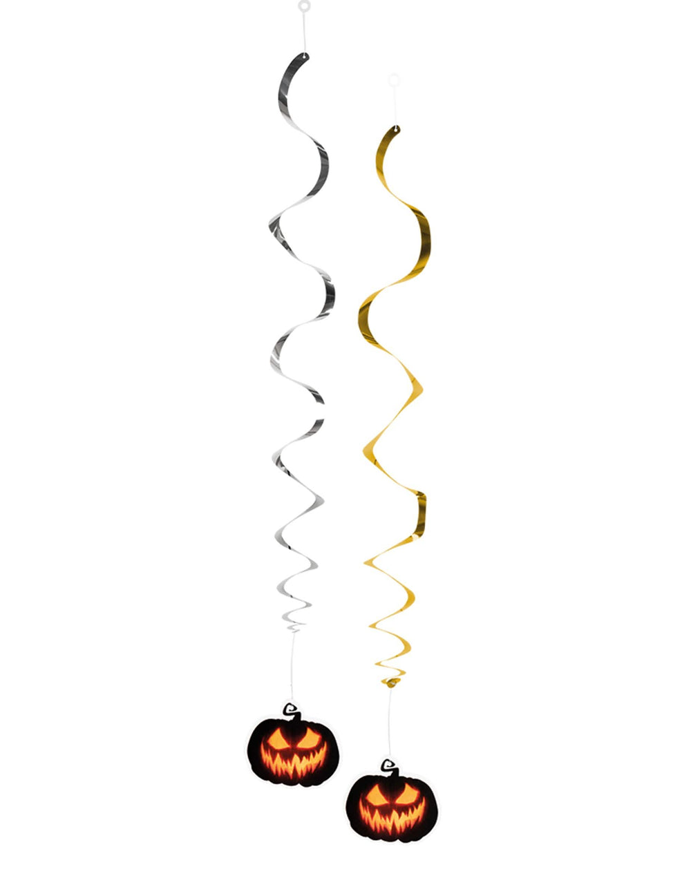 Hängedekorationen furchterregender Kürbis für Halloween Farbe Gold und Farbe Silber