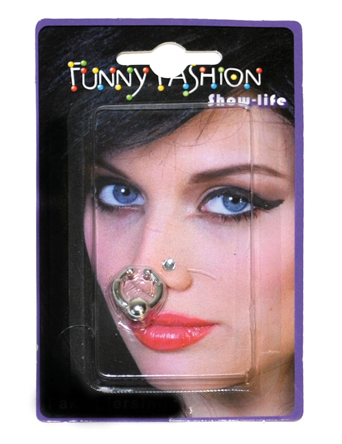 2 Faux piercings pour nez pour adulte argentés