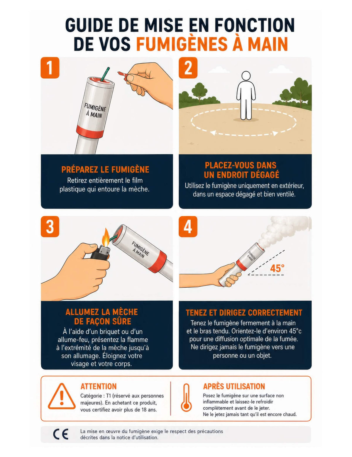 2 Fumigènes à main violets 45 secondes