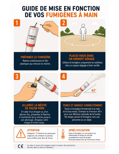 2 Fumigènes à main violets 45 secondes