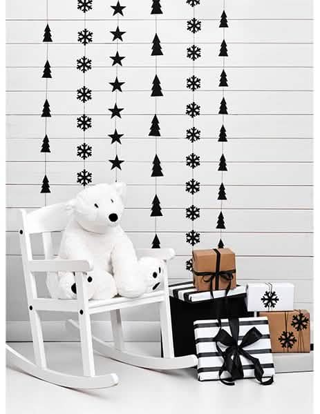 Mise en situation de la guirlande de flocons pour Noël
