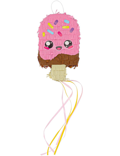 2er Set Kawaï Party Mini-Piñatas Donut & Eis 15 cm