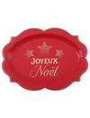 2 plateaux Noël Étincelant rouges 36 x 26 cm