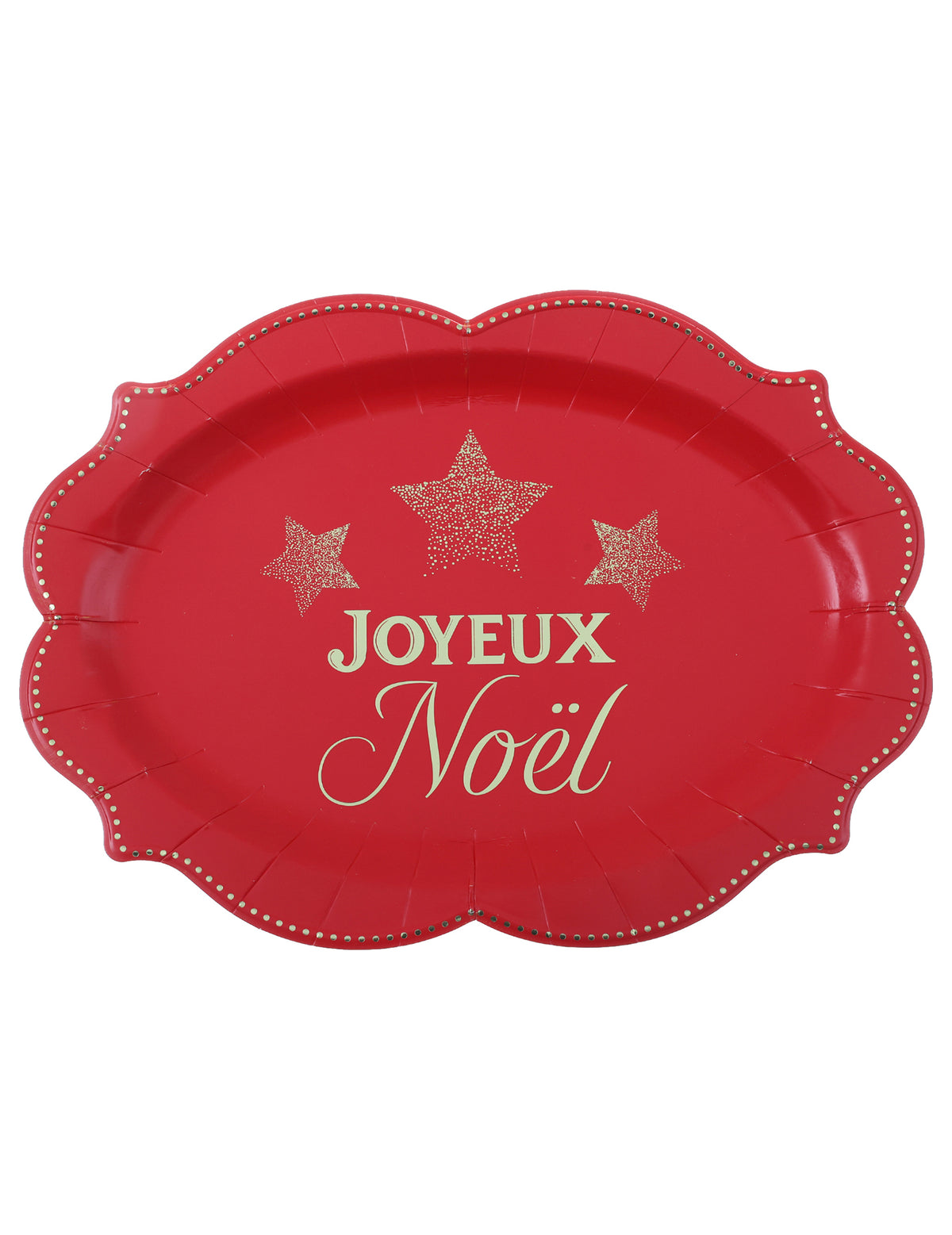 2 plateaux Noël Étincelant rouges 36 x 26 cm