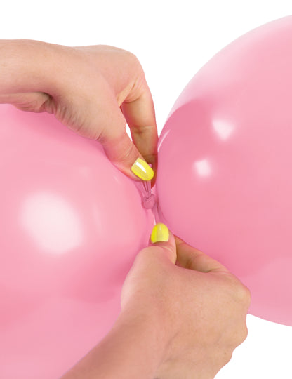Détail du raccordement manuel du Ballons à relier rose pastel