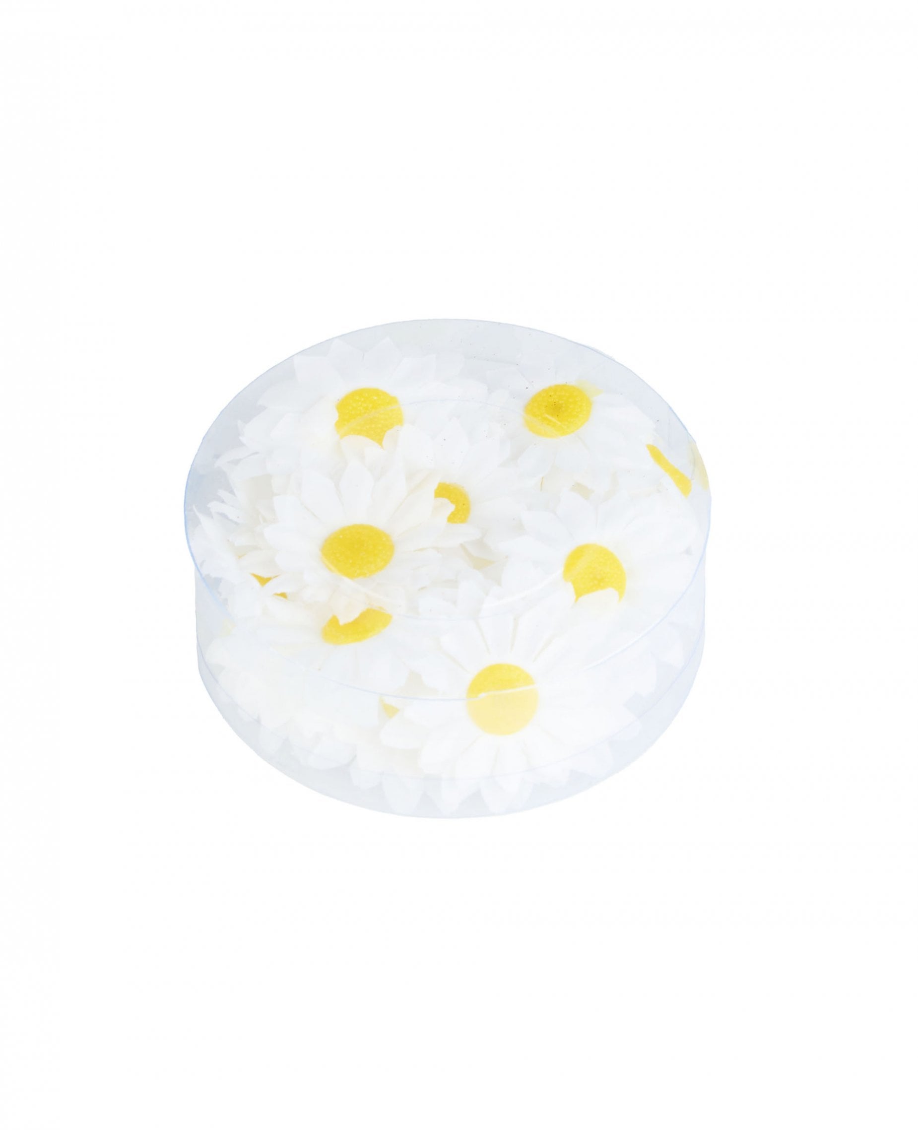 20 fleurs pâquerettes synthétiques pour décoration blanc et jaune