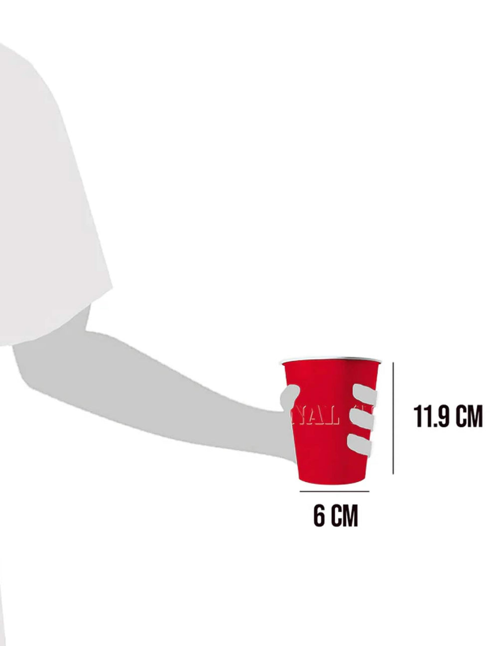 Dimensions de la hauteur et de la base des gobelets américains en carton recyclable pour fête rouges