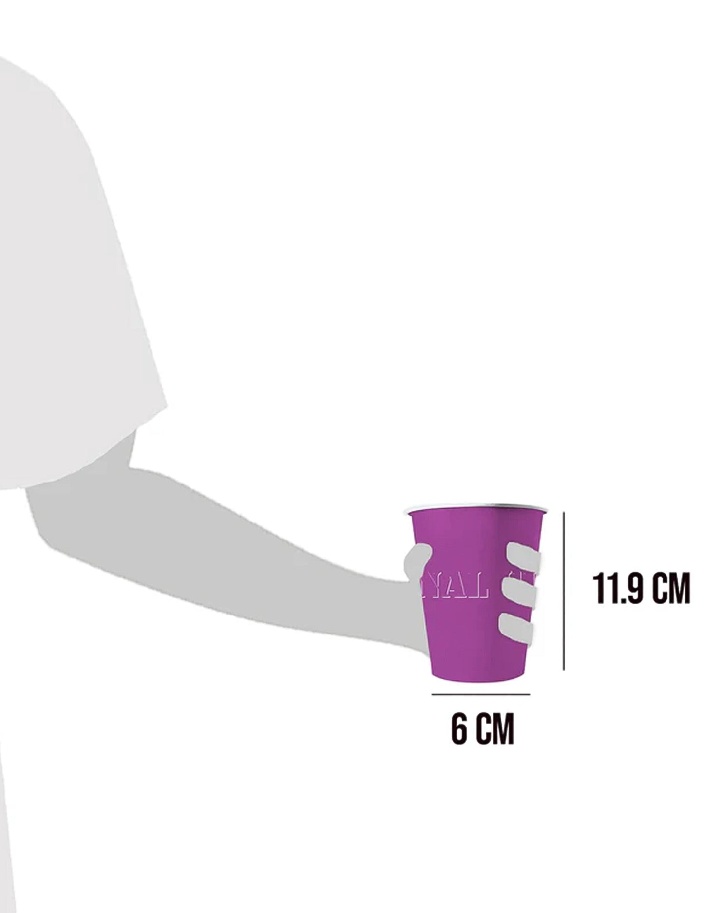 Dimensions des gobelets américains en carton recyclable violets