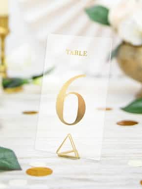 Tischmarke transparent Goldene Zahlen für Goldene Hochzeit