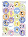 20 Mini Esspapier-Aufleger Bluey und Bingo™ 3,4 cm