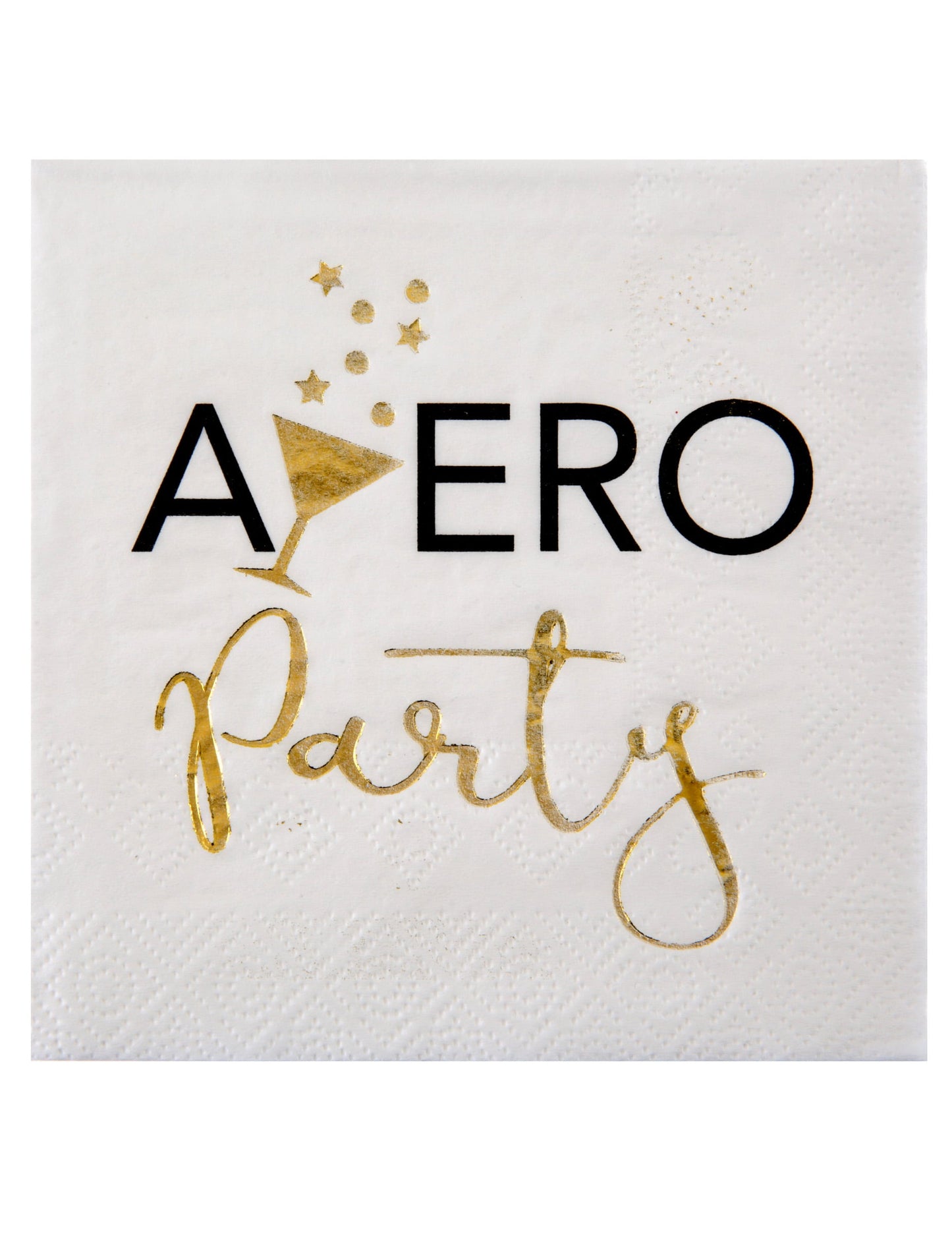 Serviettes en papier apéro party pour décoration de table blanc et doré