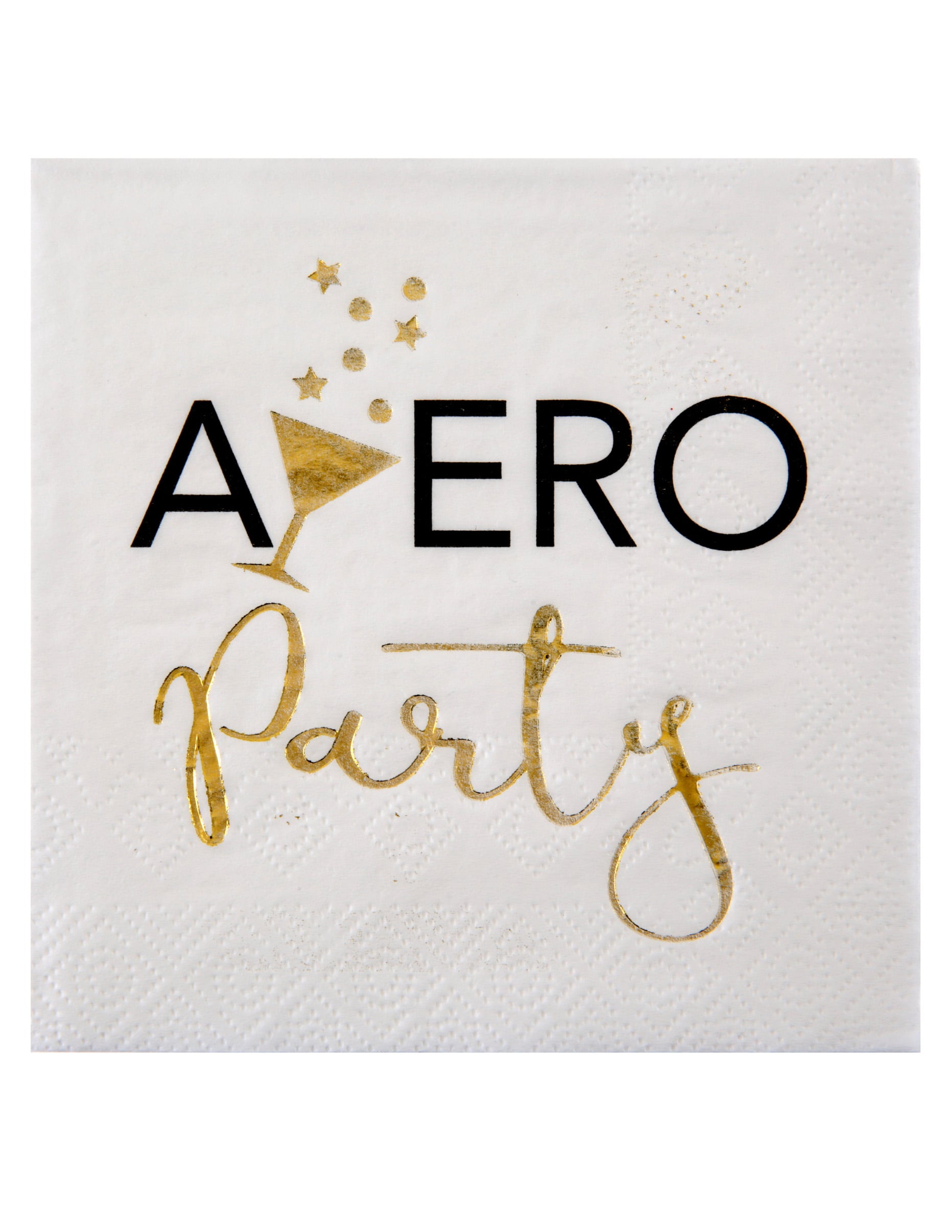 Serviettes en papier apéro party pour décoration de table blanc et doré