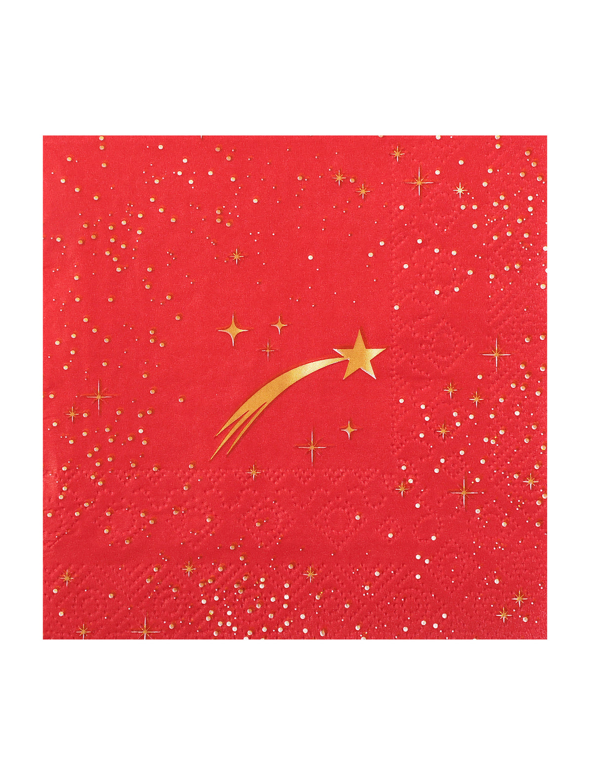20 petites serviettes Étoile Filante rouges 25 x 25 cm