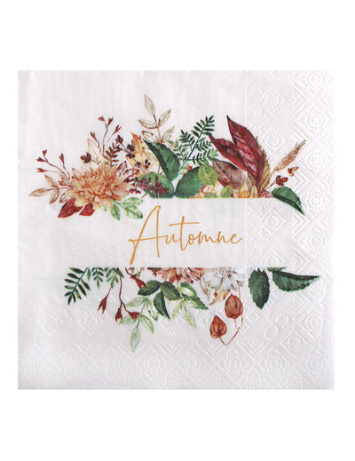 20-teiliges Servietten-Set Herbst-Floral 33 x 33 cm