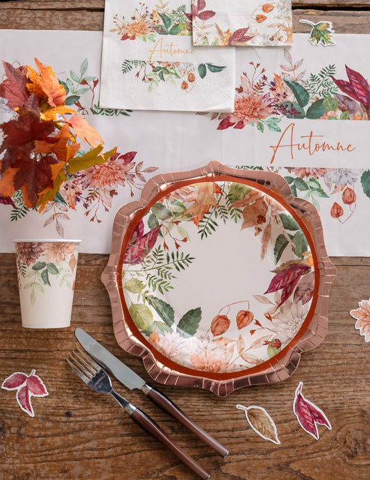 20-teiliges Servietten-Set Herbst-Floral 33 x 33 cm