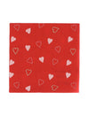 Serviettes en papier Dame de cœur rouge à motifs cœurs roses et blancs
