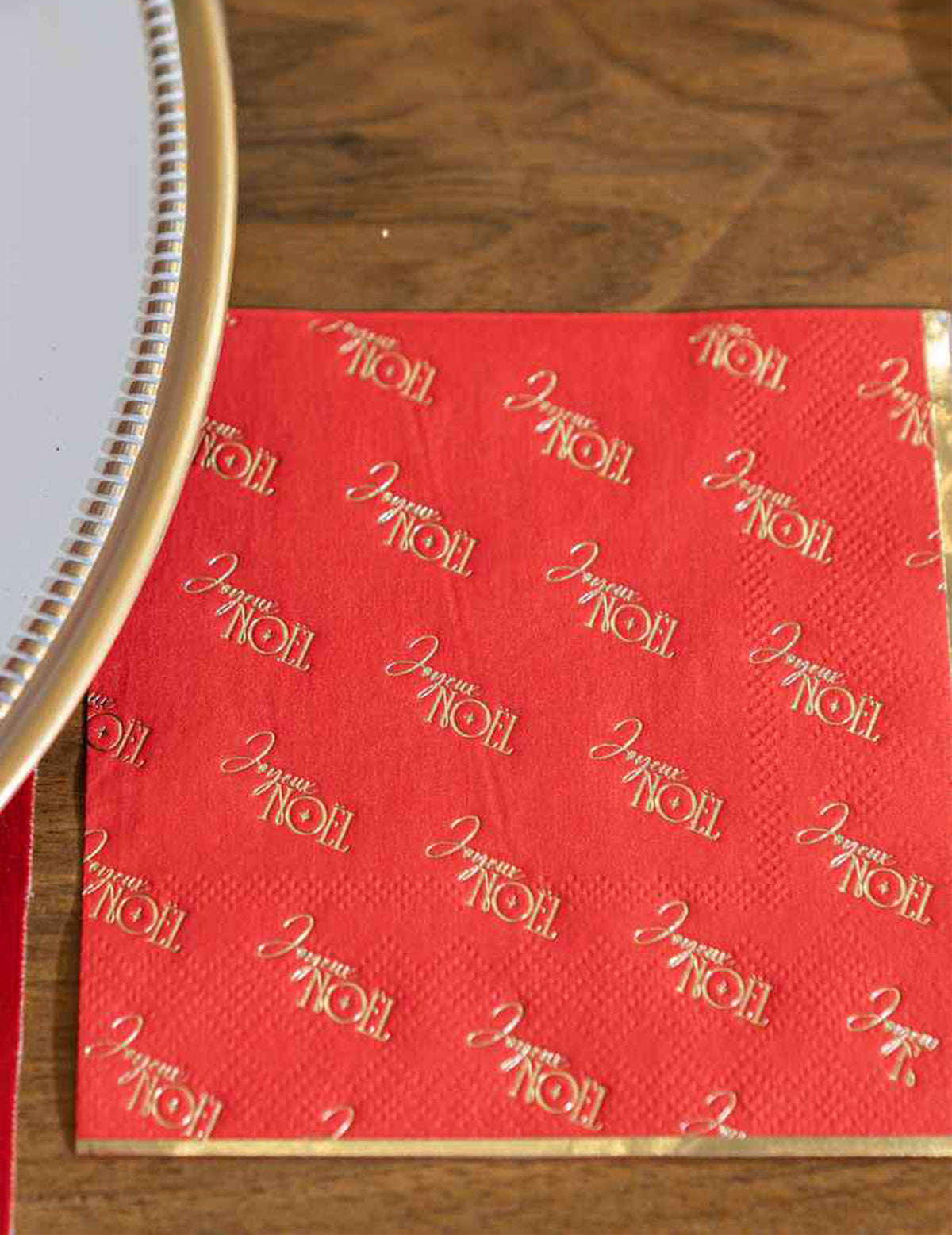20 Cocktail-Servietten Frohe Weihnachten rot-gold 24 x 24 cm