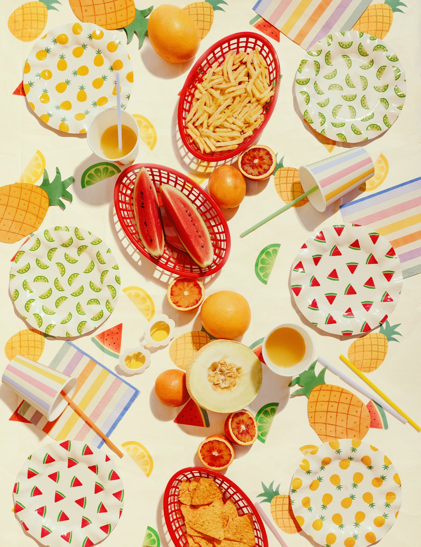20 Ananas-Motivservietten Papier ca. 18,5 x 10,2 cm