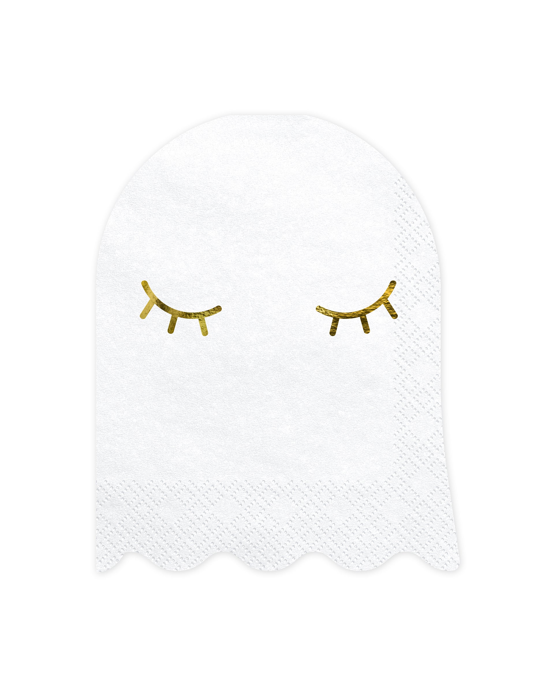 Serviettes en papier fantôme pour halloween blanches et dorées