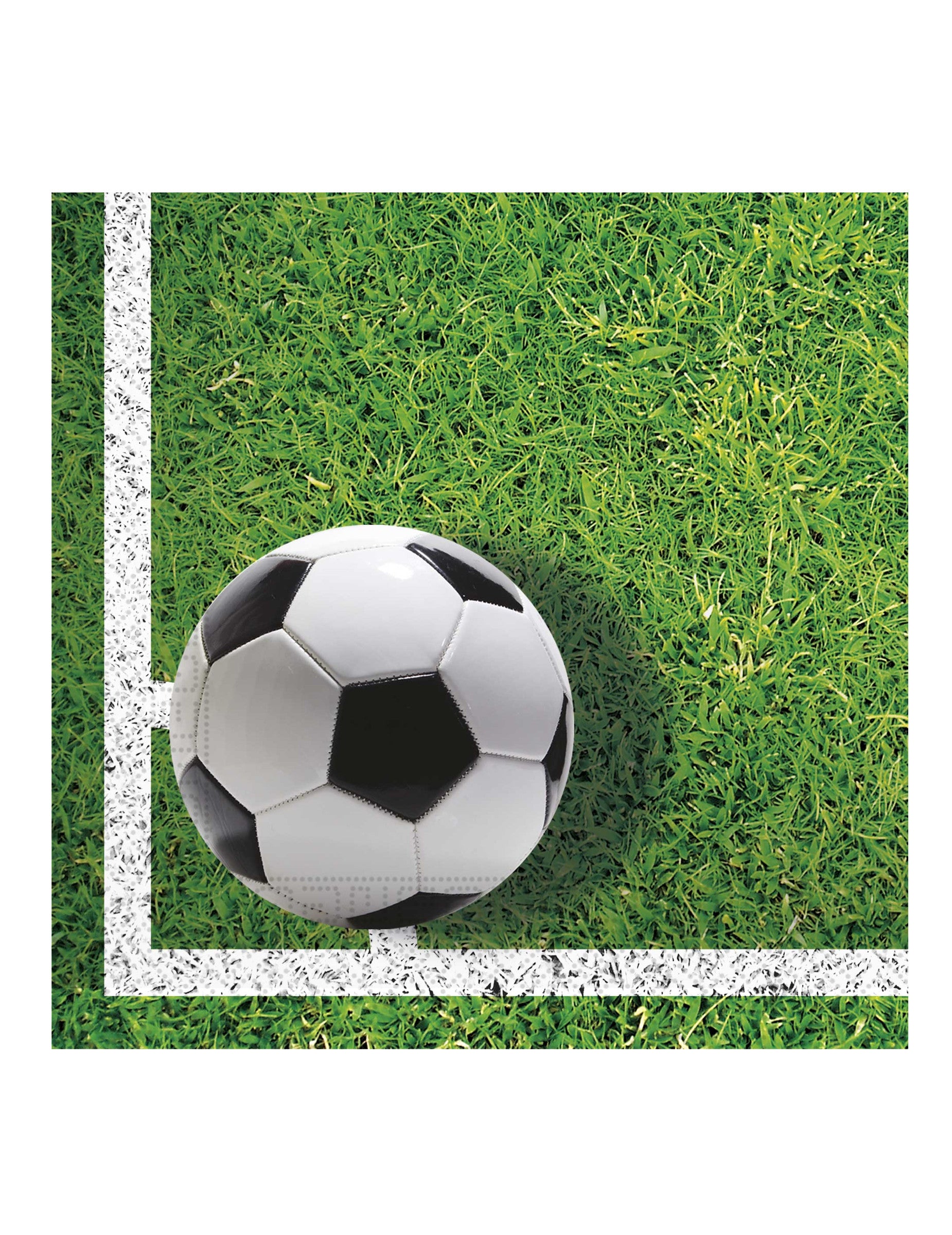 Serviettes en papier football pour fête motif terrain de foot vert