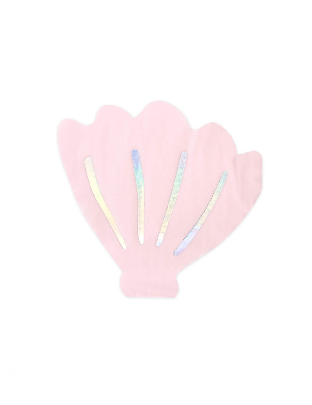 Serviettes en papier forme coquillage rose iridescent