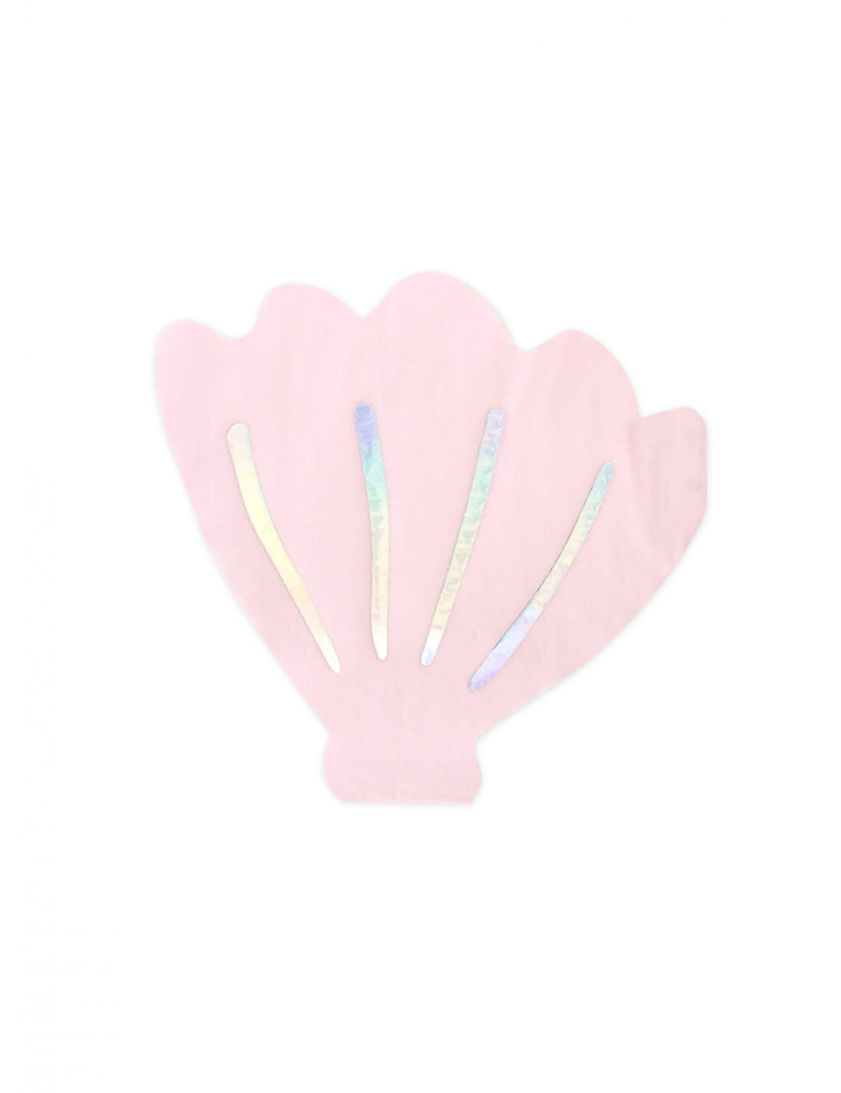 Serviettes en papier forme coquillage rose iridescent