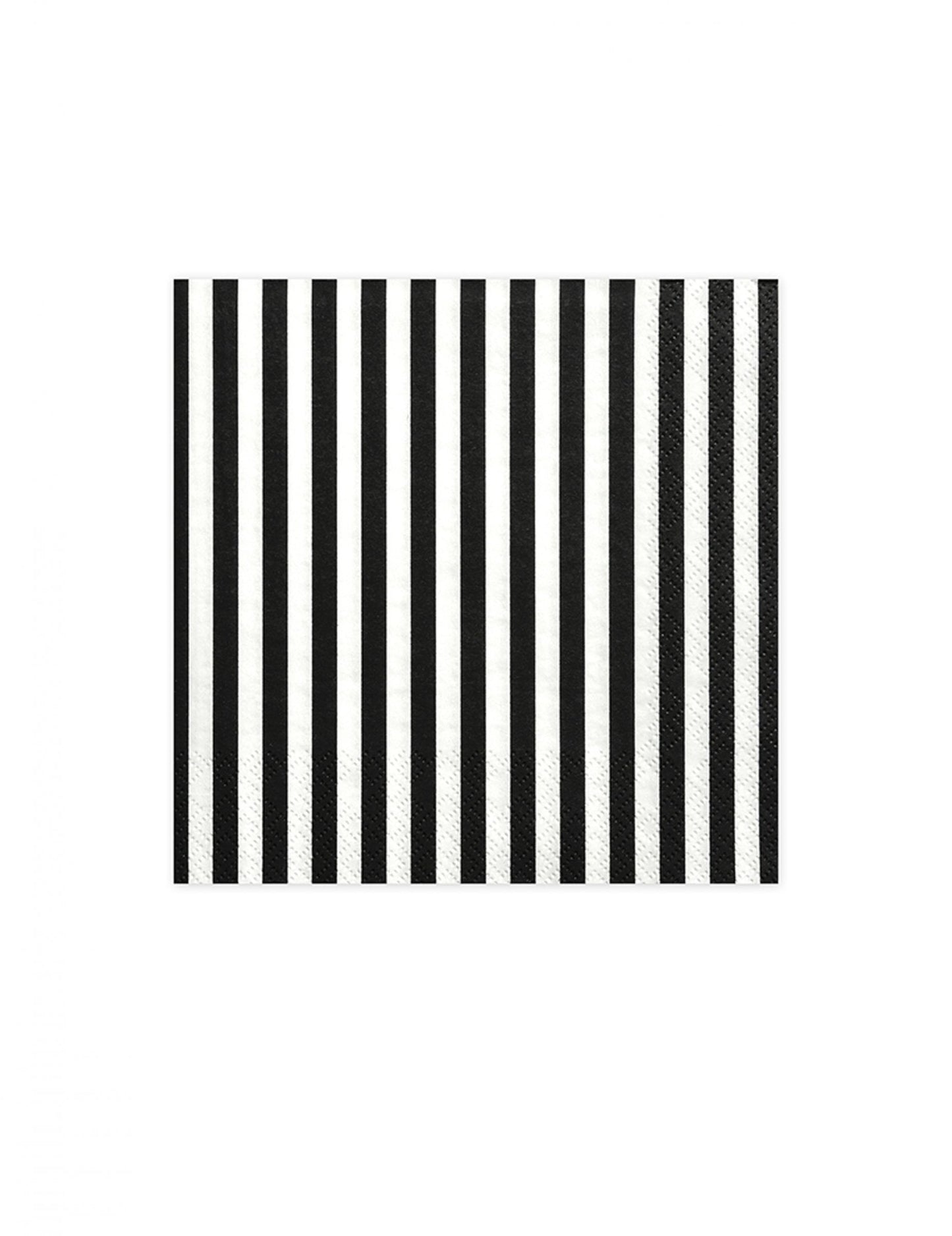 Serviettes en papier rayées pour fête noires et blanches